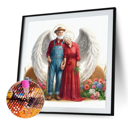 Angel Old Couple - Full Square Drill Diamond Painting 45*45CM