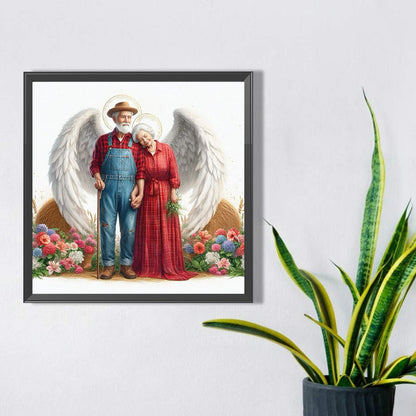 Angel Old Couple - Full Square Drill Diamond Painting 45*45CM