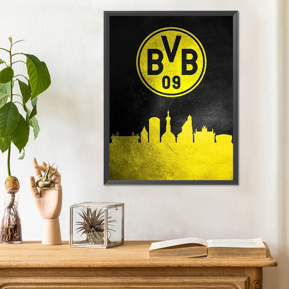 Borussia Dortmund Football Club Logo - Full Round Drill Diamond Painting 30*40CM