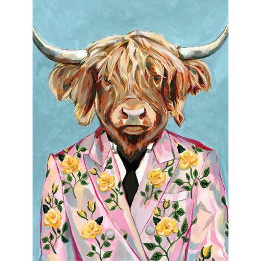 Anthropomorphic Cow - Full Round Drill Diamond Painting 30*40CM