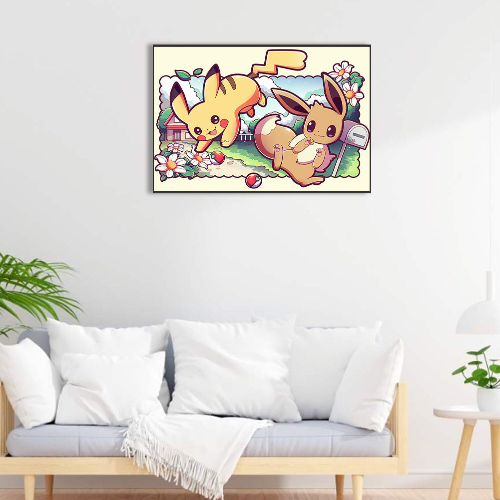 Pikachu - Full Round Drill Diamond Painting 60*40CM