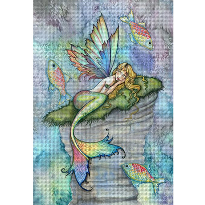 Mermaid Elf - 11CT Stamped Cross Stitch 50*70CM