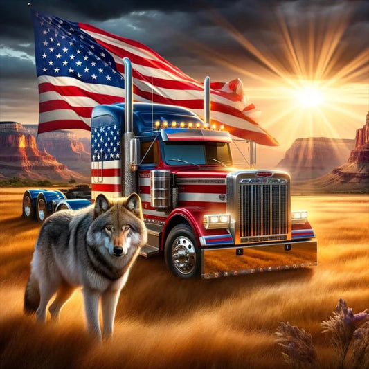 American Wolf - Full Round Drill Diamond Painting 30*30CM