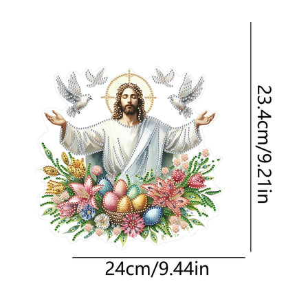 Acrylic Jesus Easter Egg Single-Sided 5D DIY Diamond Painting Hanging Pendant