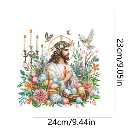 Acrylic Jesus Easter Egg Single-Sided 5D DIY Diamond Painting Hanging Pendant