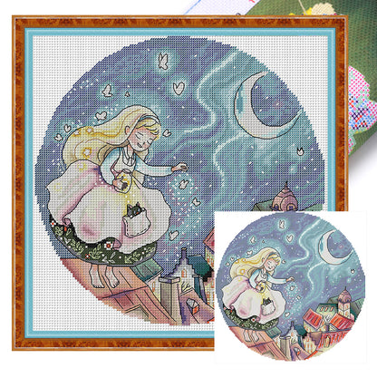 Night Elf - 14CT Stamped Cross Stitch 33*33CM(Joy Sunday)