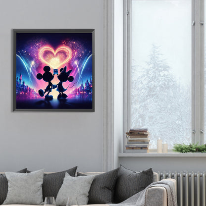 Mickey Mouse Silhouette - Full Round Drill Diamond Painting 30*30CM