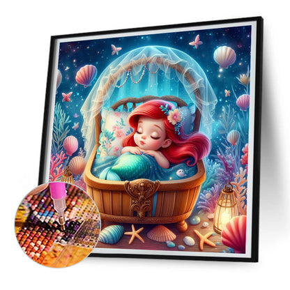 Sleeping Mermaid Princess - Full Round Drill Diamond Painting 30*30CM