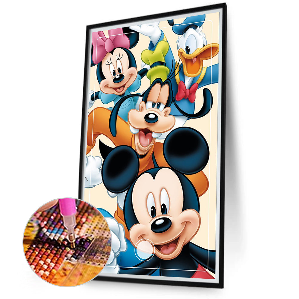 Mickey Mouse And Friends Taking Pictures - Full Round Drill Diamond Painting 40*70CM