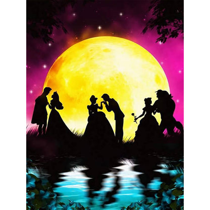 Silhouette--Dancing Princess And Prince - Full Round Drill Diamond Painting 30*40CM