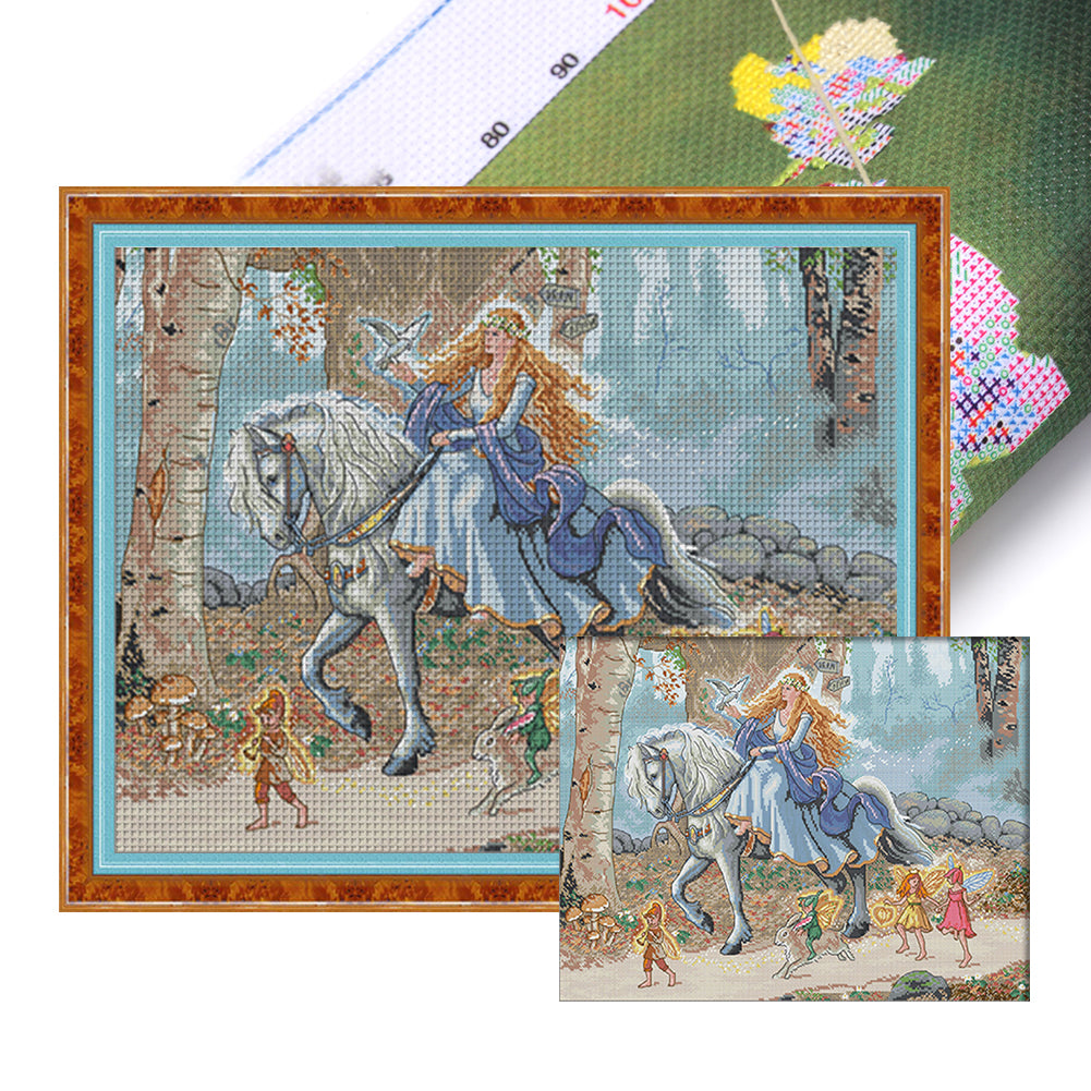 Princess Outing - 14CT Stamped Cross Stitch 57*44CM(Joy Sunday)