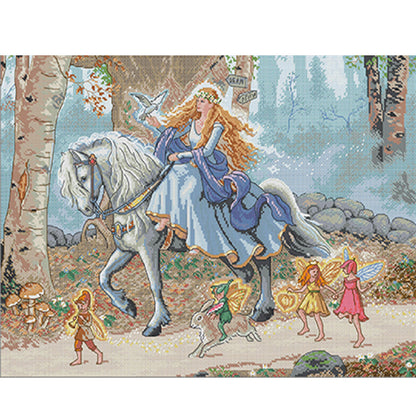 Princess Outing - 14CT Stamped Cross Stitch 57*44CM(Joy Sunday)