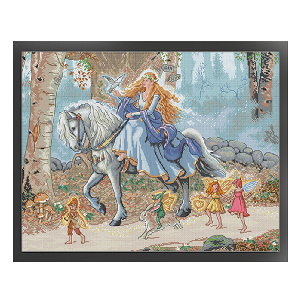 Princess Outing - 14CT Stamped Cross Stitch 57*44CM(Joy Sunday)