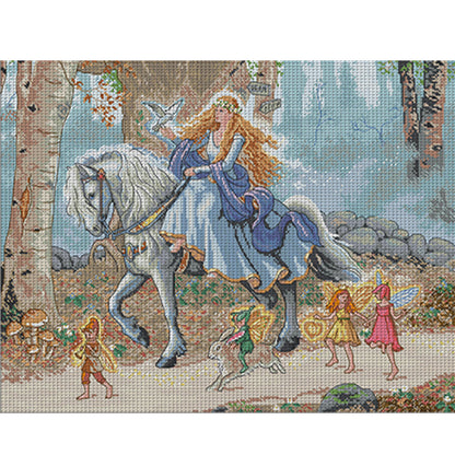 Princess Outing - 14CT Stamped Cross Stitch 57*44CM(Joy Sunday)