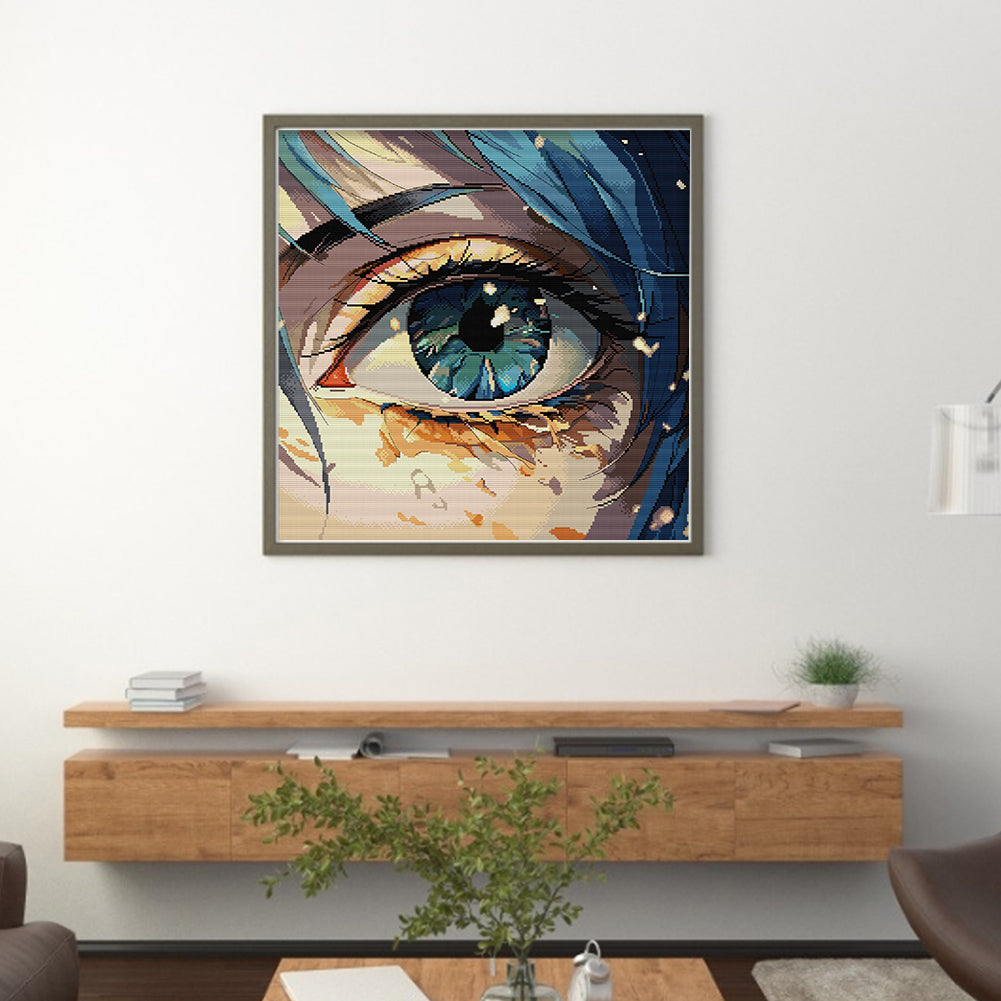 Window To The Soul - 14CT Stamped Cross Stitch 47*47CM(Joy Sunday)