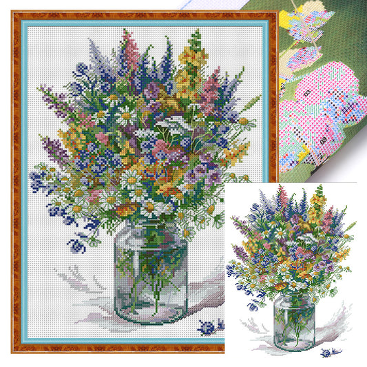 Daisy Two - 14CT Stamped Cross Stitch 30*40CM(Joy Sunday)