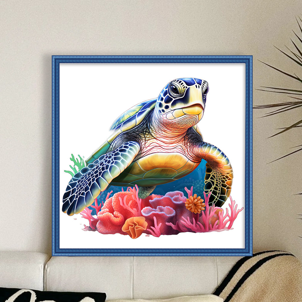 Sea Turtle - 14CT Stamped Cross Stitch 40*40CM