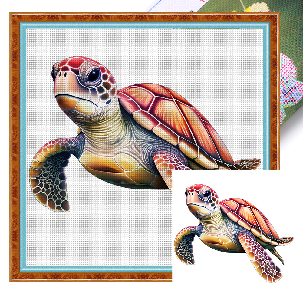 Sea Turtle - 14CT Stamped Cross Stitch 40*40CM