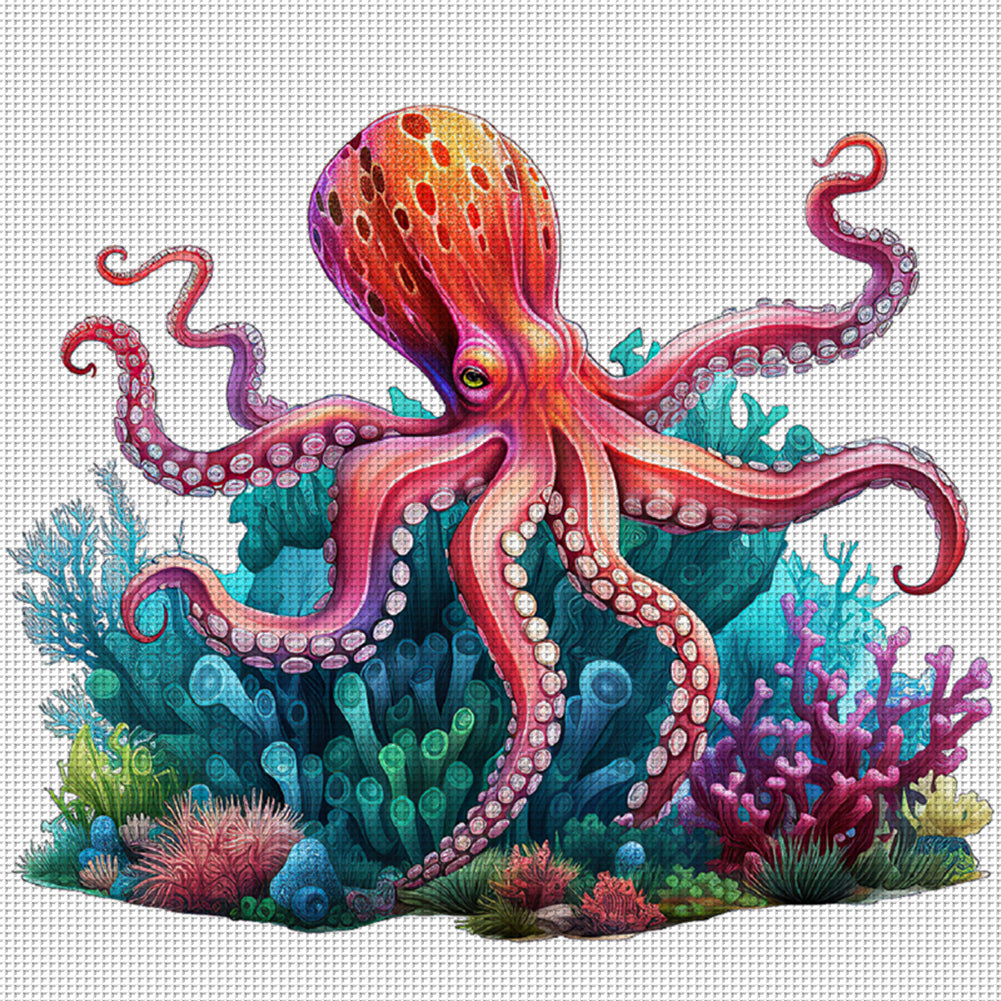 Octopus - 14CT Stamped Cross Stitch 40*40CM