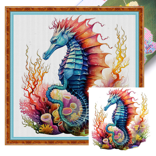 Seahorse - 14CT Stamped Cross Stitch 40*40CM