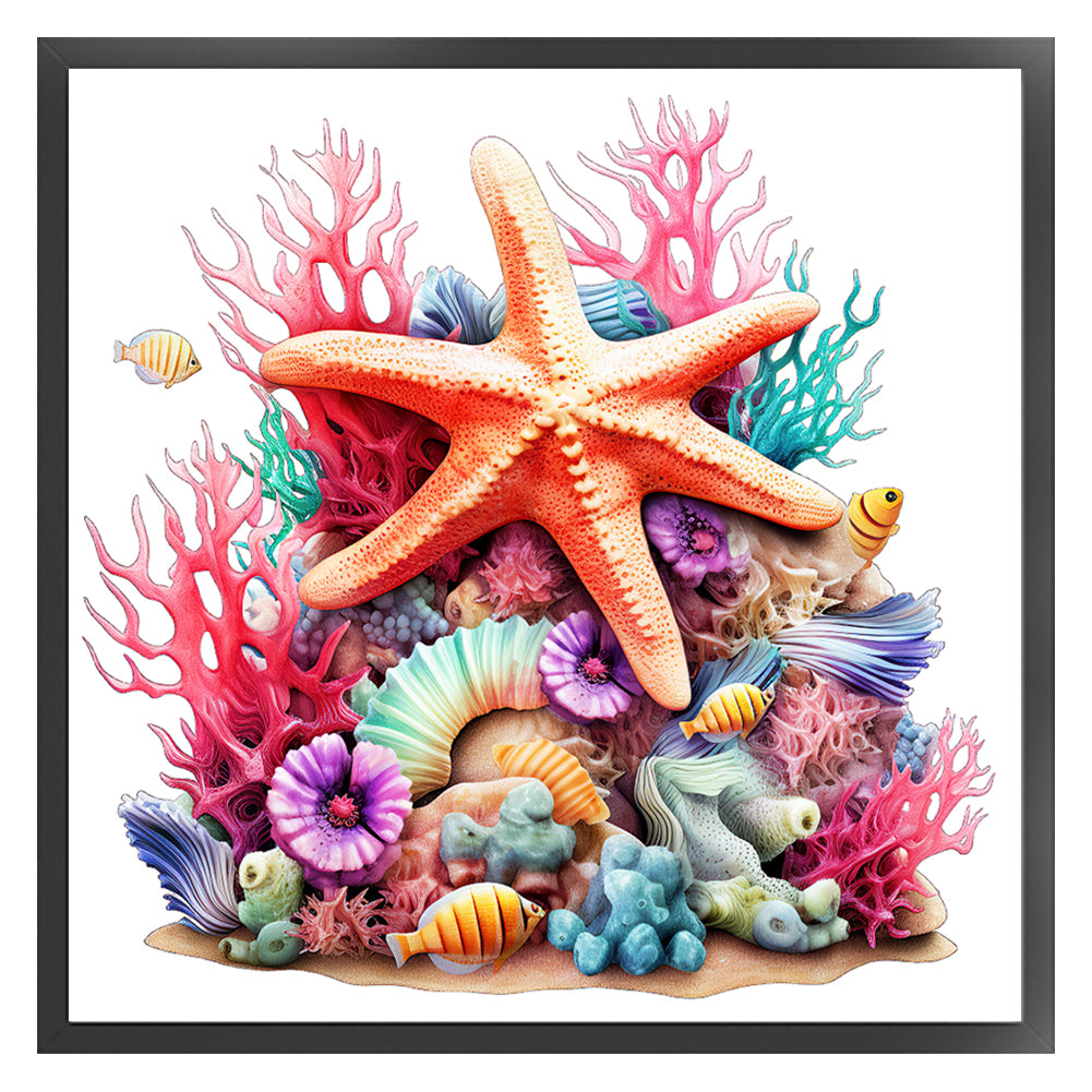 Starfish - 14CT Stamped Cross Stitch 40*40CM