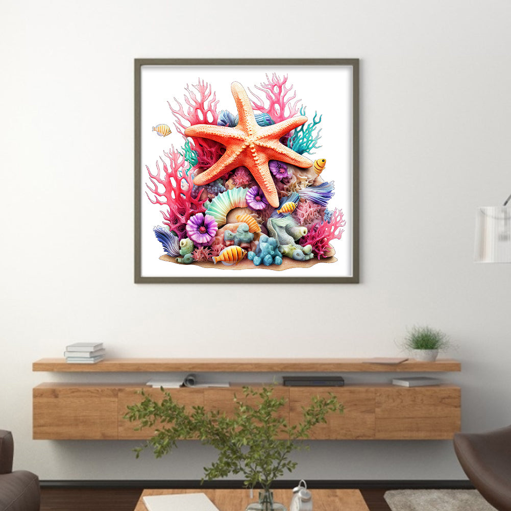 Starfish - 14CT Stamped Cross Stitch 40*40CM