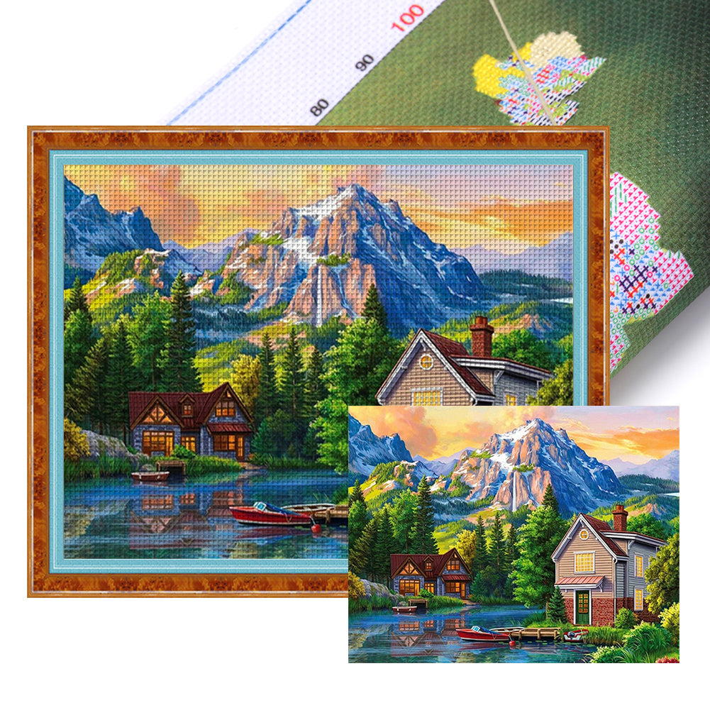 Landscape Villa - 16CT Stamped Cross Stitch 60*50CM