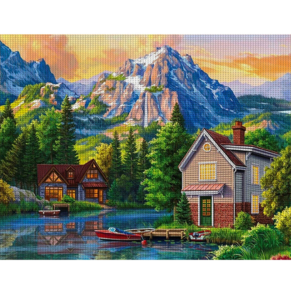 Landscape Villa - 16CT Stamped Cross Stitch 60*50CM