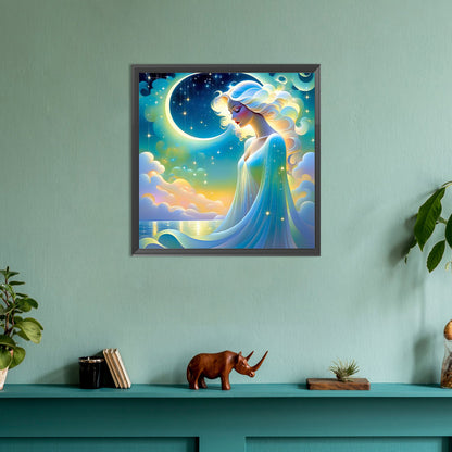 Goddess Of Stars And Moon - Full Round Drill Diamond Painting 30*30CM