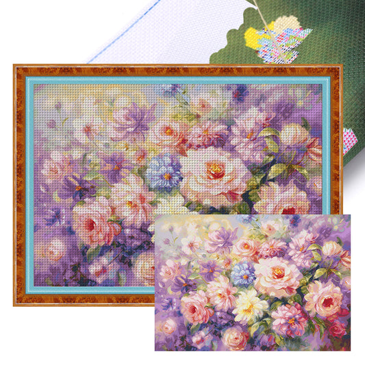 A Field Of Flowers - 14CT Stamped Cross Stitch 126*97CM(Spring)