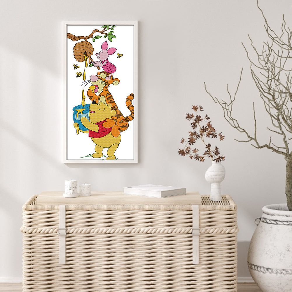 Steal Honey - 14CT Stamped Cross Stitch 21*43CM(Joy Sunday)