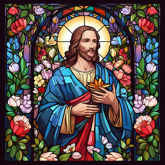 Glass Painting Jesus - Full Round Drill Diamond Painting 30*30CM