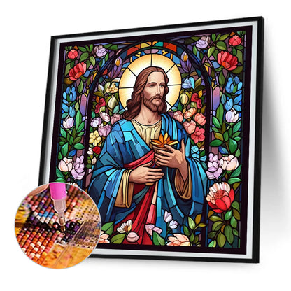 Glass Painting Jesus - Full Round Drill Diamond Painting 30*30CM