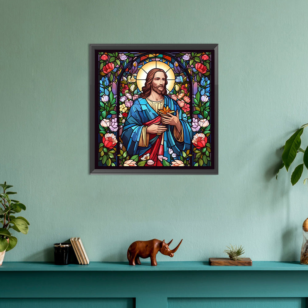 Glass Painting Jesus - Full Round Drill Diamond Painting 30*30CM