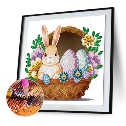 Basket Bouquet With Easter Eggs - Special Shaped Drill Diamond Painting 30*30CM