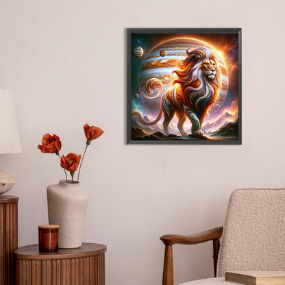 Cosmic Starry Sky Lion - Full Round Drill Diamond Painting 30*30CM