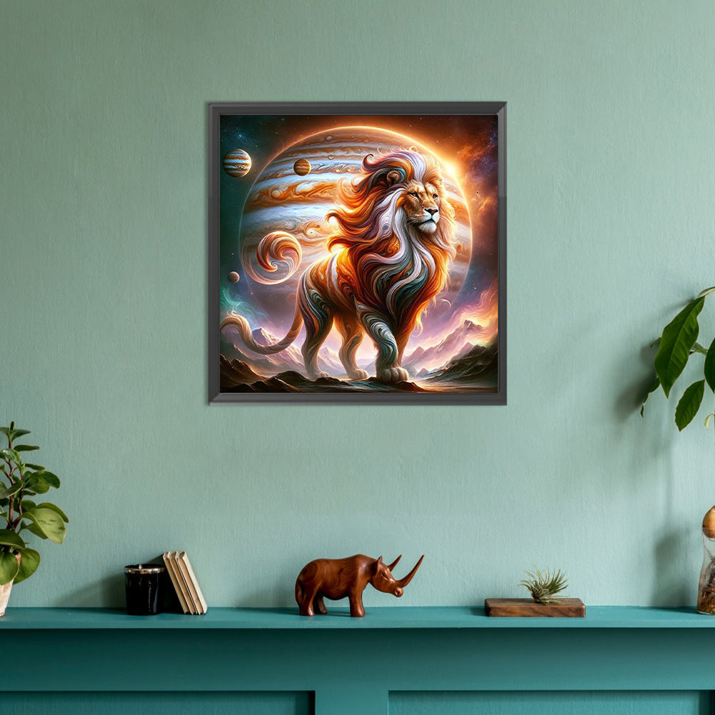 Cosmic Starry Sky Lion - Full Round Drill Diamond Painting 30*30CM