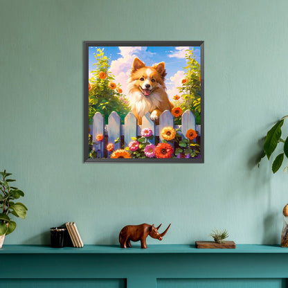 Garden Puppy - Full Round Drill Diamond Painting 30*30CM