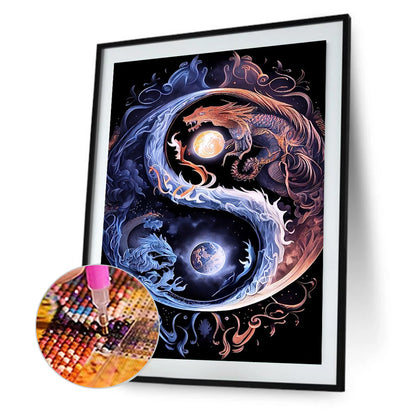 Tai Chi Yin Yang Dragon - Full Round Drill Diamond Painting 30*40CM