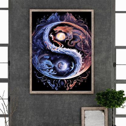 Tai Chi Yin Yang Dragon - Full Round Drill Diamond Painting 30*40CM