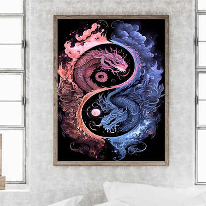 Tai Chi Yin Yang Dragon - Full Round Drill Diamond Painting 30*40CM