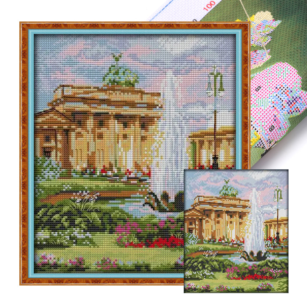 Berlin Scenery - 14CT Stamped Cross Stitch 26*29CM(Joy Sunday)