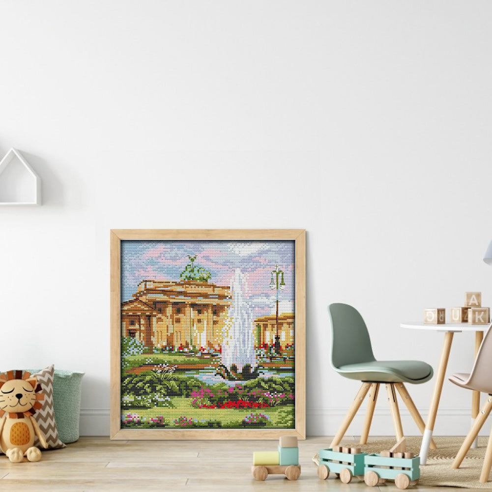 Berlin Scenery - 14CT Stamped Cross Stitch 26*29CM(Joy Sunday)