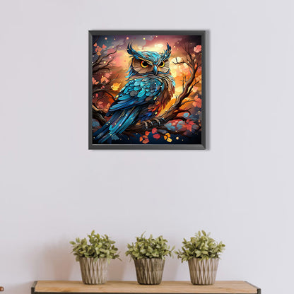 Owl On Tree Branch - Full AB Round Drill Diamond Painting 40*40CM