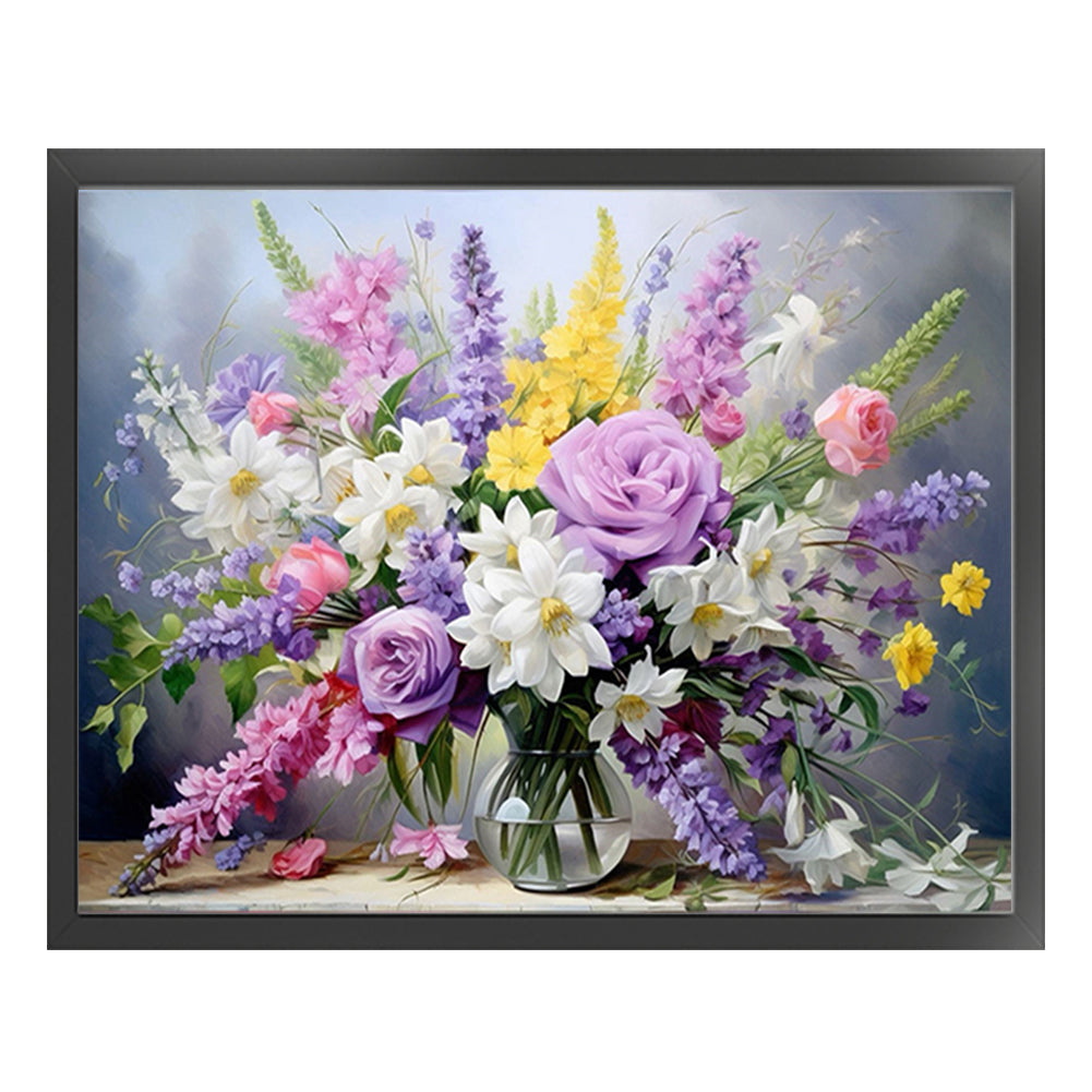Flowers - 11CT Stamped Cross Stitch 50*40CM