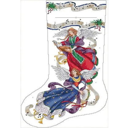 Angelic Harmony Stockings - 14CT Stamped Cross Stitch 42*61CM(Joy Sunday)