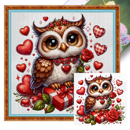 Love Owl - 11CT Stamped Cross Stitch 40*40CM