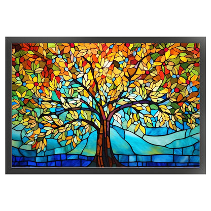 Glass Painting-Tree Of Life - 11CT Stamped Cross Stitch 60*40CM