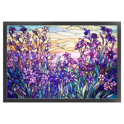 Glass Painting - Lavender - 11CT Stamped Cross Stitch 60*40CM