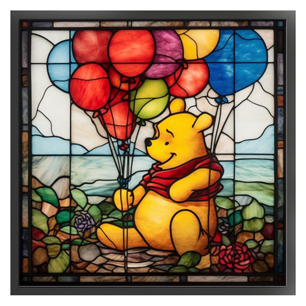 Glass Painting-Winnie The Pooh - 11CT Stamped Cross Stitch 40*40CM